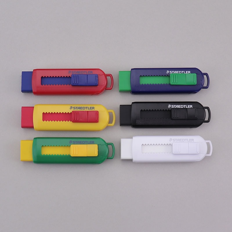 STAEDTLER 525 PS PVC-free eraser with sliding plastic sleeve